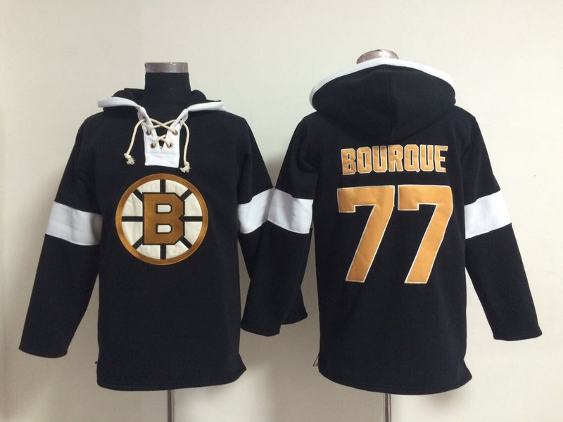 Bruins 77 Bourque Black Hooded Jerseys