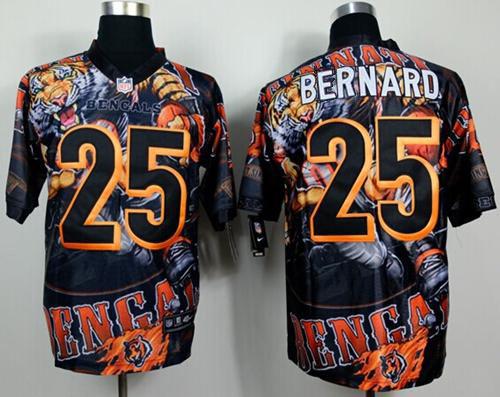 Nike Bengals 25 Bernard Stitched Elite Fanatical Version Jerseys