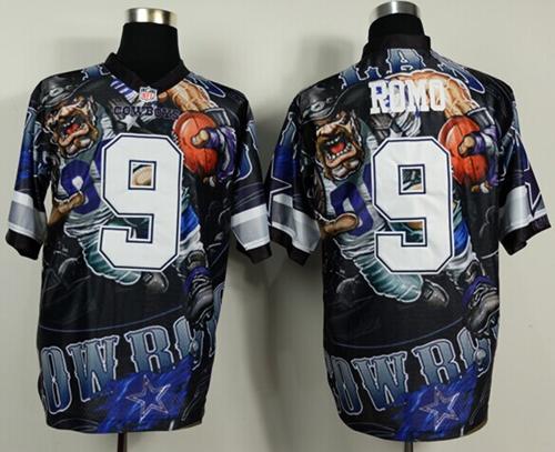 Nike Cowboys 9 Romo Stitched Elite Fanatical Version Jerseys