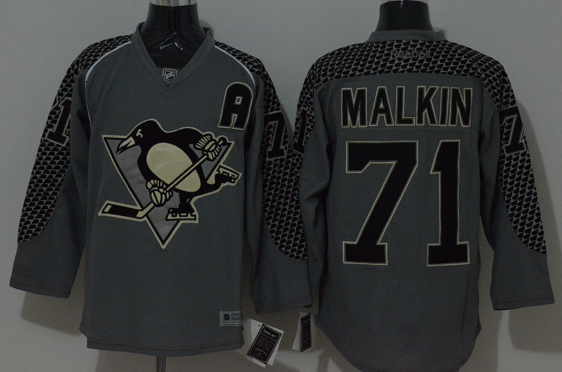 Penguins 71 Malkin Charcoal Cross Check Premier Fashion Jerseys