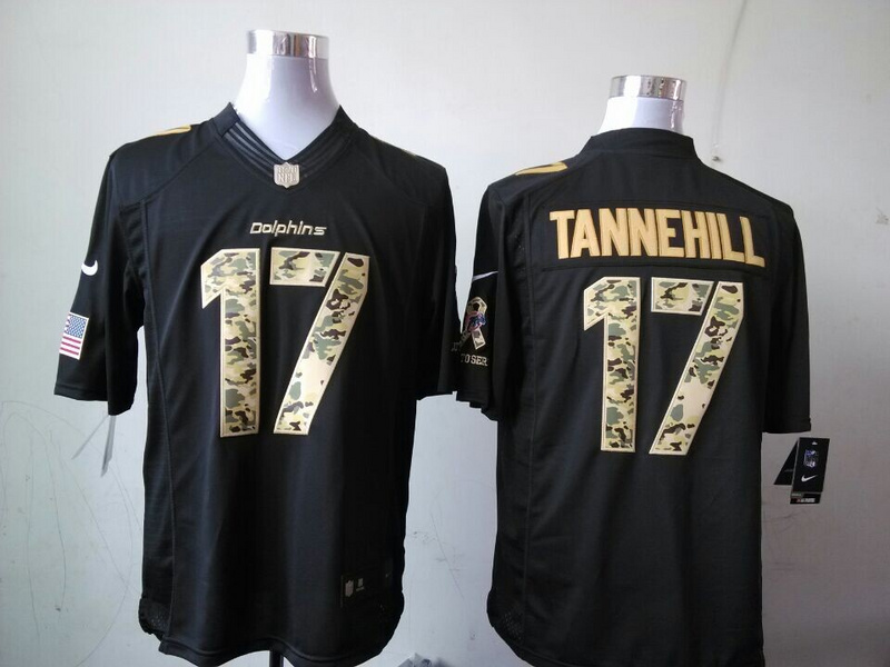 Nike Dolphins 17 Tannehill Black Salute To Service Limited Jerseys