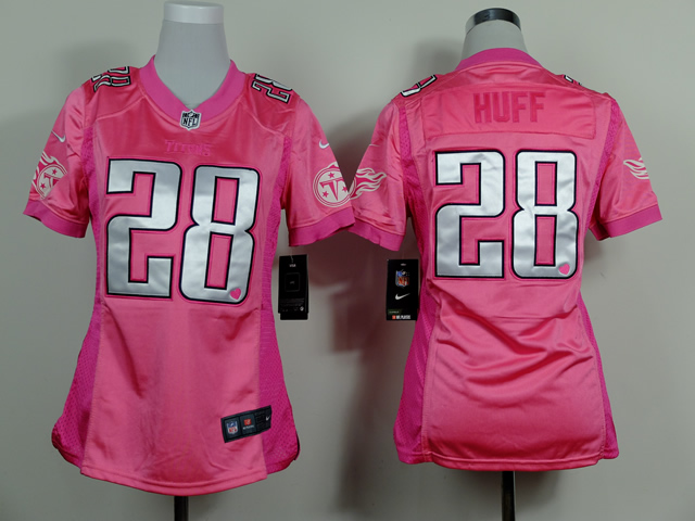 Nike Titans 28 Huff Pink Love Women Game Jerseys