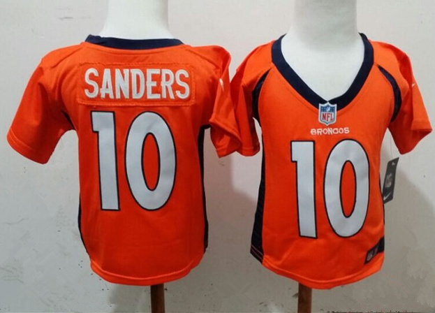 Nike Broncos 10 Sanders Orange Toddler Jerseys