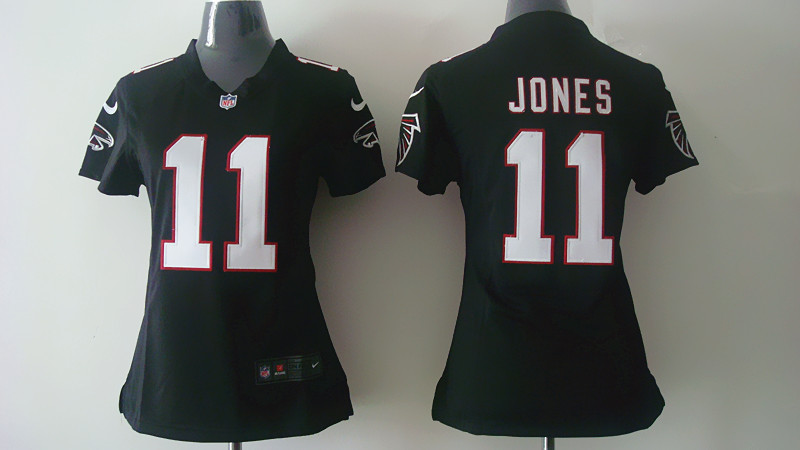 Nike Falcons 11 Jones Black Women Game Jerseys