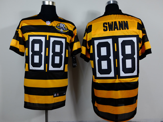 Nike Steelers 88 Swann Yellow&Black 80th Elite Jerseys