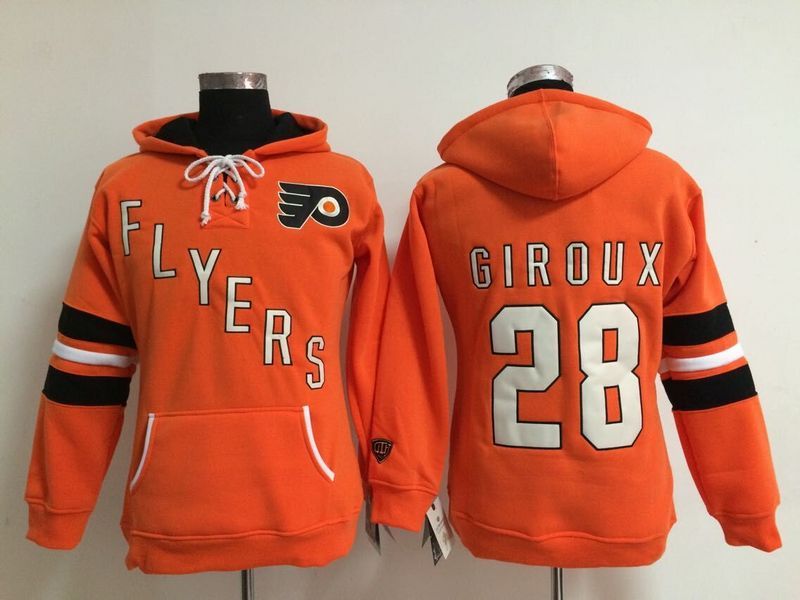 Flyers 28 Giroux Orange Women Hooded Jersey