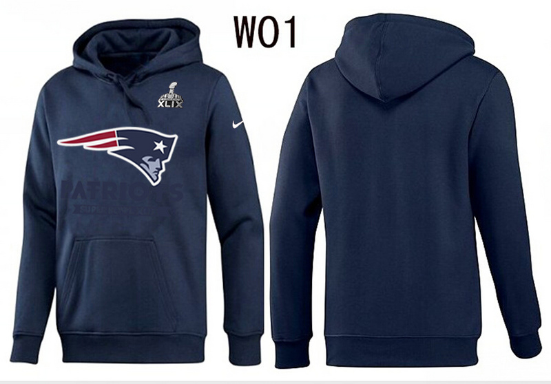 Nike New England Patriots 2015 Super Bowl XLIX Hooded Jerseys D.Blue