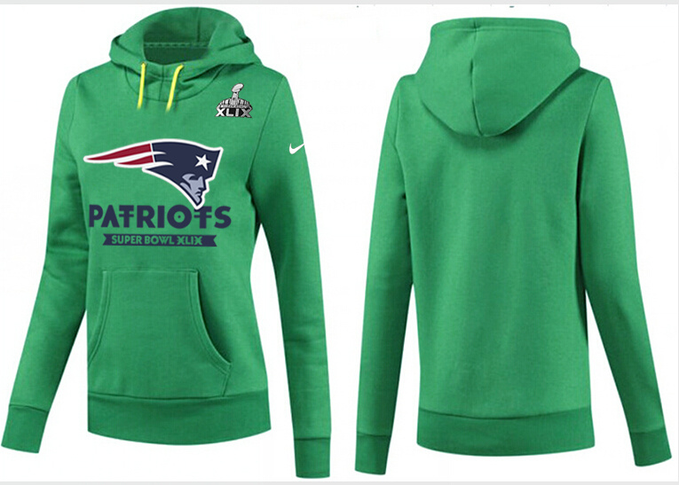 Nike New England Patriots 2015 Super Bowl XLIX Women Pullover Hoodie Green