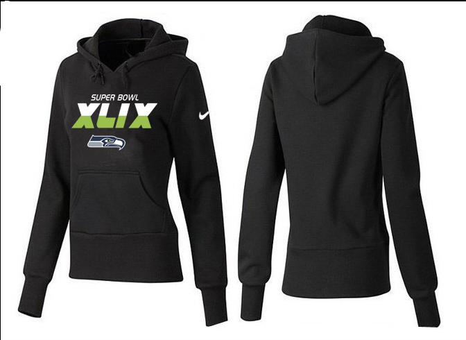 Nike Seattle Seahawks 2015 Super Bowl XLIX Women Pullover Hoodie Black