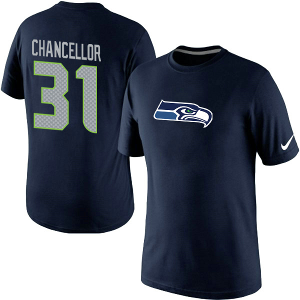 Nike Seattle Seahawks 31 Chancellor Blue Name & Number T Shirts01