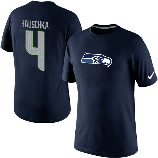 Nike Seattle Seahawks 4 Hauschka Blue Name & Number T Shirts01