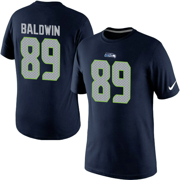 Nike Seattle Seahawks 89 Baldwin Blue Name & Number T Shirts02