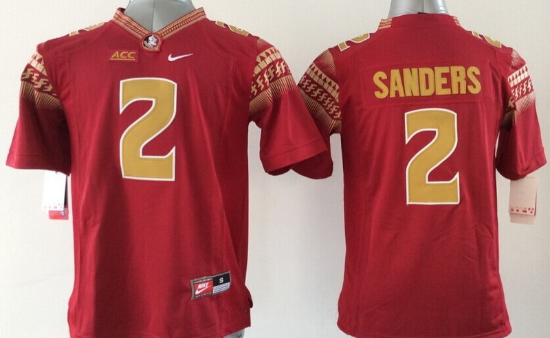 Florida State Seminoles 2 Sanders Red College Youth Jerseys
