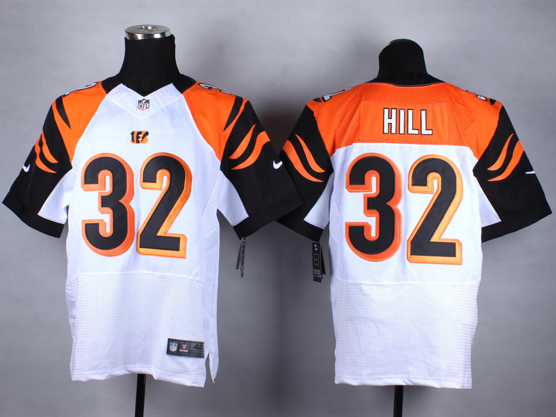 Nike Bengals 32 Hill White Elite Jersey