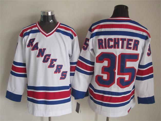 Rangers 35 Richter White CCM Jerseys