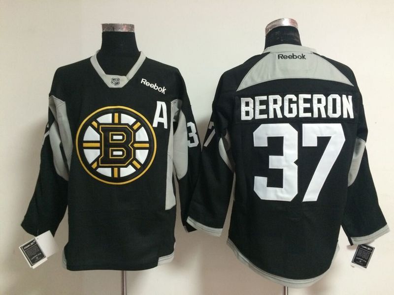 Bruins 37 Bergeron Black Practice Reebok Jerseys