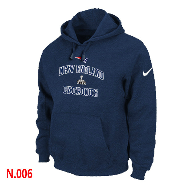 Nike New England Patriots Majestic D.Blue Super Bowl XLIX Bound Heart & Soul Pullover Hoodie