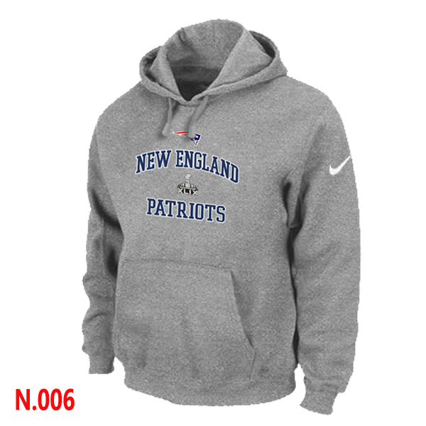 Nike New England Patriots Majestic L.Grey Super Bowl XLIX Bound Heart & Soul Pullover Hoodie
