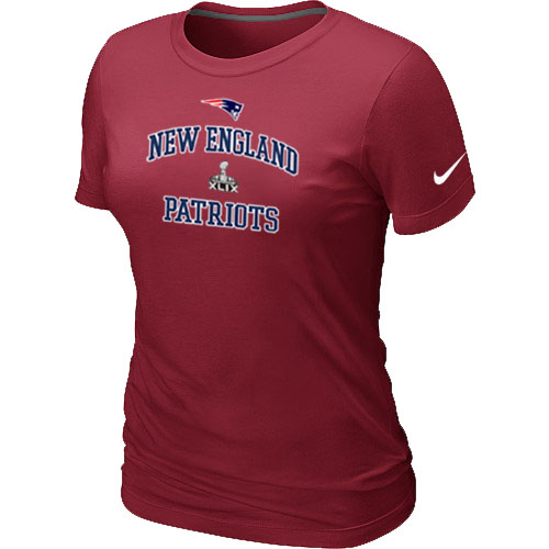 Nike New England Patriots Majestic Super Bowl XLIX Bound Heart & Soul T-Shirts Red