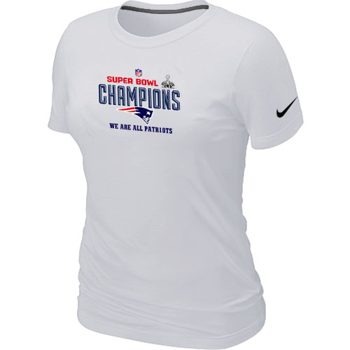 Nike New England Patriots Majestic White Super Bowl XLIX Women T-Shirts