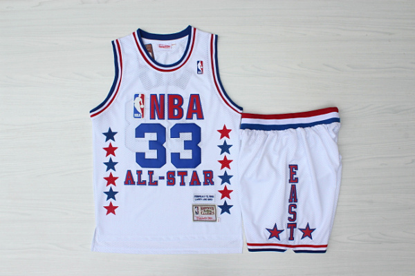 1990 All Star 33 Larry Bird White Hardwood Classics Jersey(With Shorts)