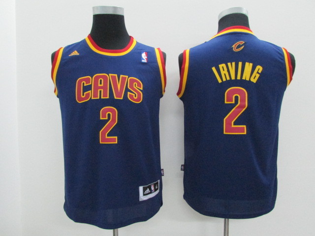 Cavaliers 2 Kyrie Irving Blue Youth Jersey