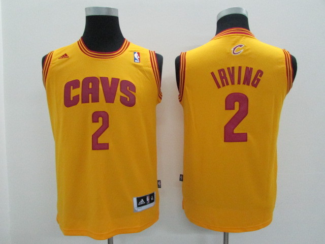 Cavaliers 2 Kyrie Irving Yellow Youth Jersey