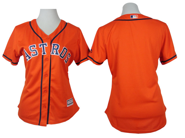 Astros Blank Orange Women Jersey