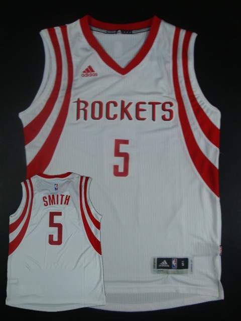 Rockets 5 Smith White Hot Printed New Rev 30 Jersey