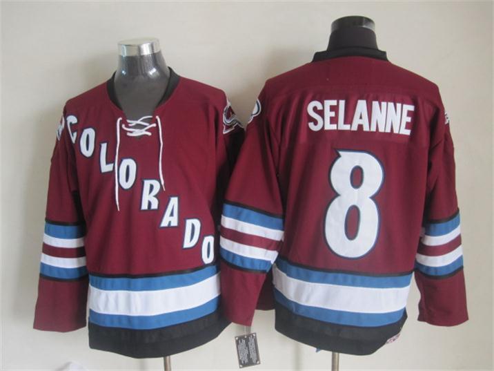 Avalanche 8 Selanne Red Jersey