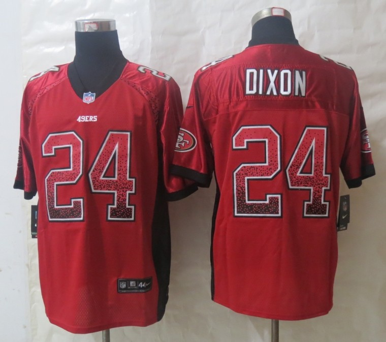 Nike 49ers 24 Dixon Red Drift Elite Jerseys
