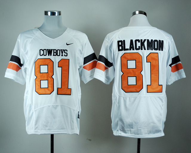 Oklahoma State Cowboys 81 Blackmon White Jerseys