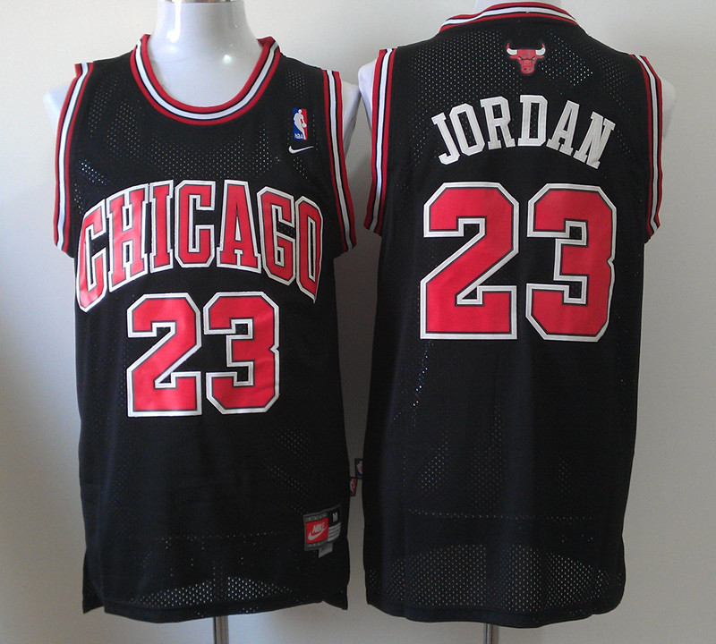 Bulls 23 Jordan Black M&N Jerseys