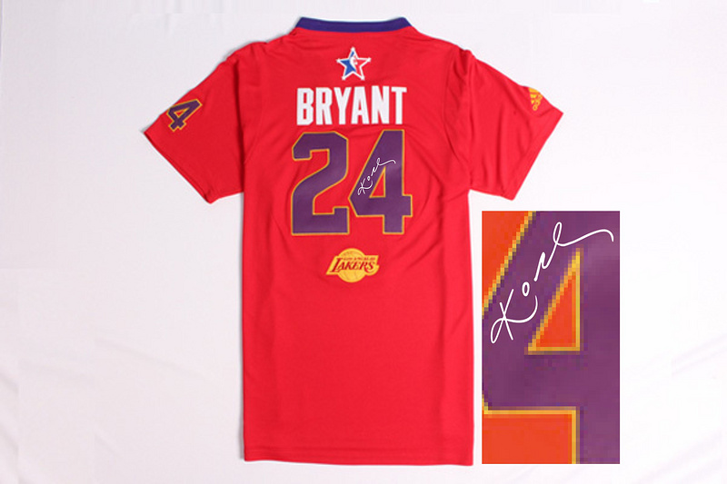 2014 All Star West 24 Bryant Red Signature Edition Jerseys