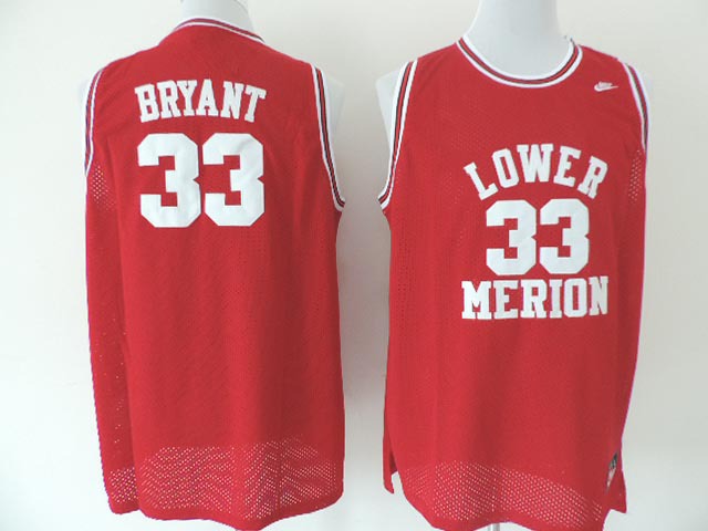 Lower Merion High School 33 Kobe Bryant Red Swingman Jerseys