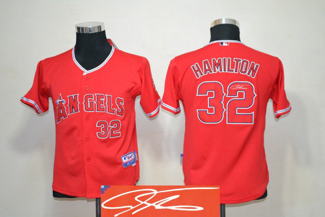 Angels 32 Hamilton Red Signature Edition Youth Jerseys