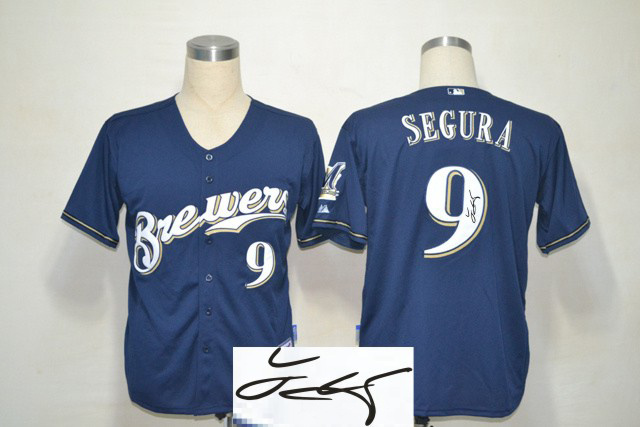 Brewers 9 Segura Blue Signature Edition Youth Jerseys