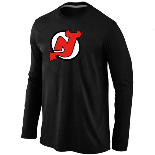 New Jersey Devils Big & Tall Logo Black Long Sleeve T Shirt