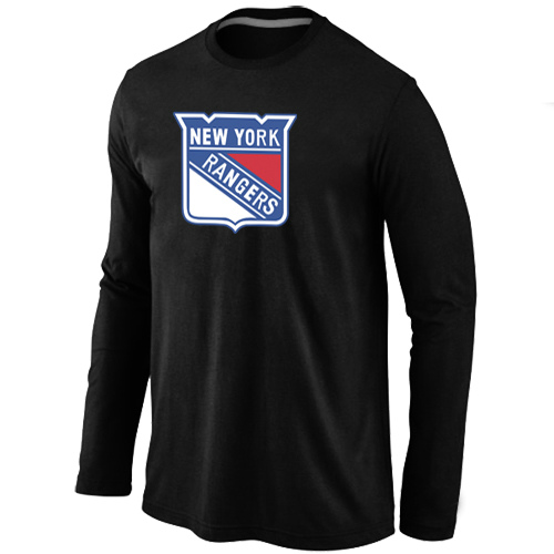 New York Rangers Big & Tall Logo Black Long Sleeve T Shirt
