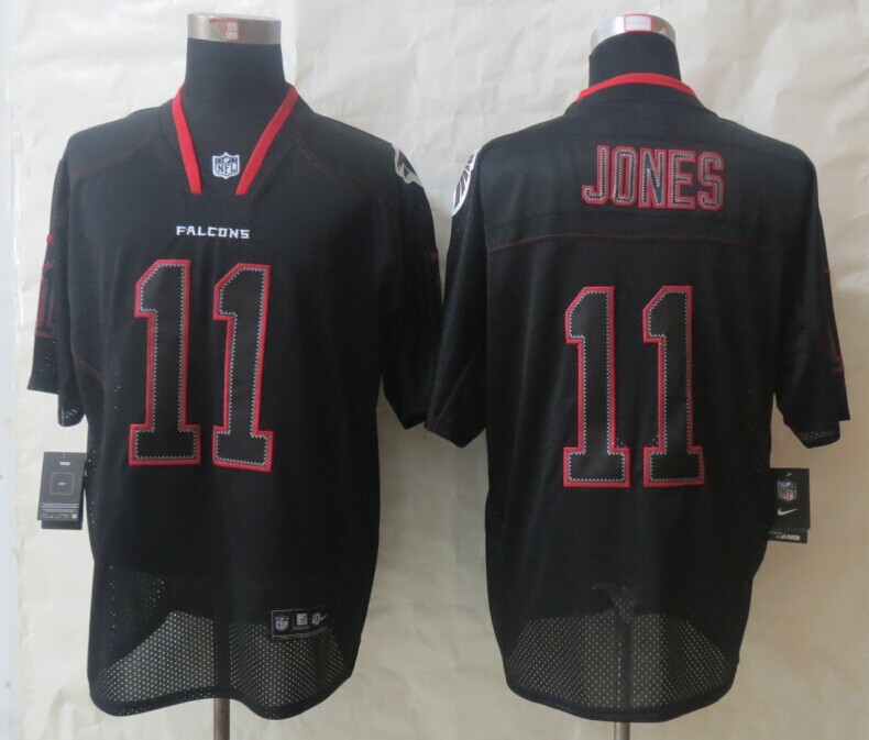 Nike Falcons 11 Julio Jones Black Lights Out Elite Jersey