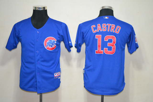Cubs 13 Castro Blue Youth Jersey