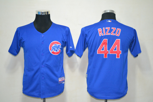Cubs 44 Rizzo Blue Youth Jersey