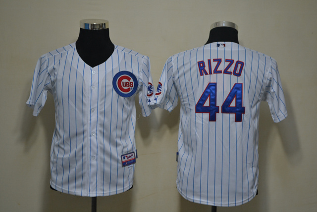 Cubs 44 Rizzo White Youth Jersey