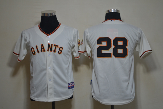 Giants 28 Posey Cream Youth Jersey