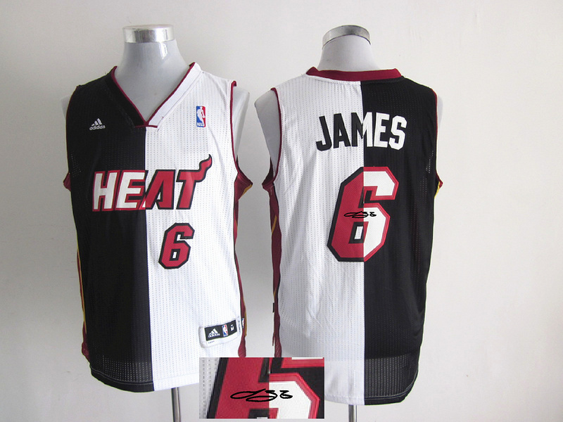 Heat 6 James White & Black Split Signature Edition Jerseys