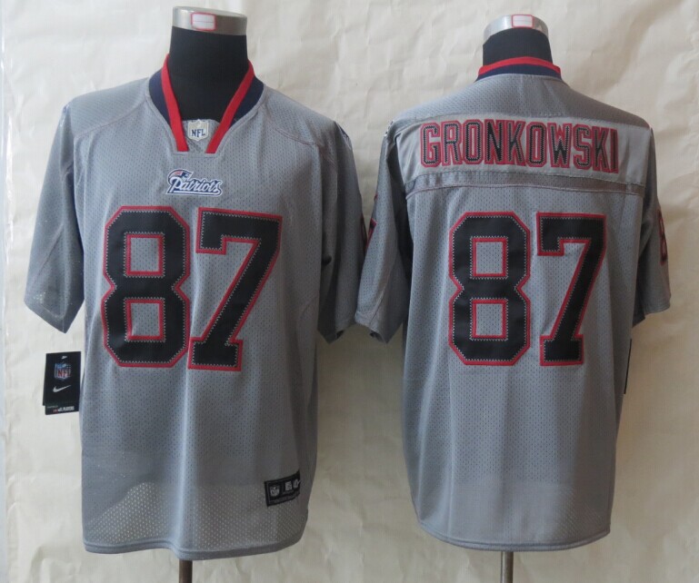Nike Patriots 87 Gronkowski Lights Out Grey Elite Jersey