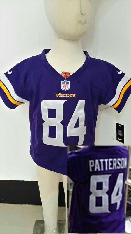 Nike Vikings 84 Patterson Purple Toddler Game Jerseys