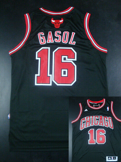 Bulls 16 Gasol Black New Revolution 30 Jerseys