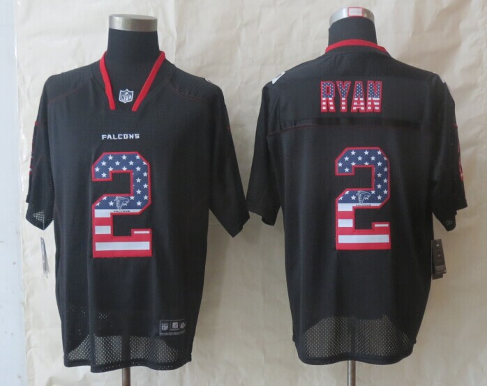 Nike Falcons 2 Matt Ryan Black USA Flag Elite Jersey