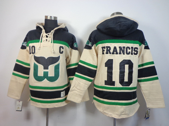 Whalers 10 Francis Cream Hooded Jerseys